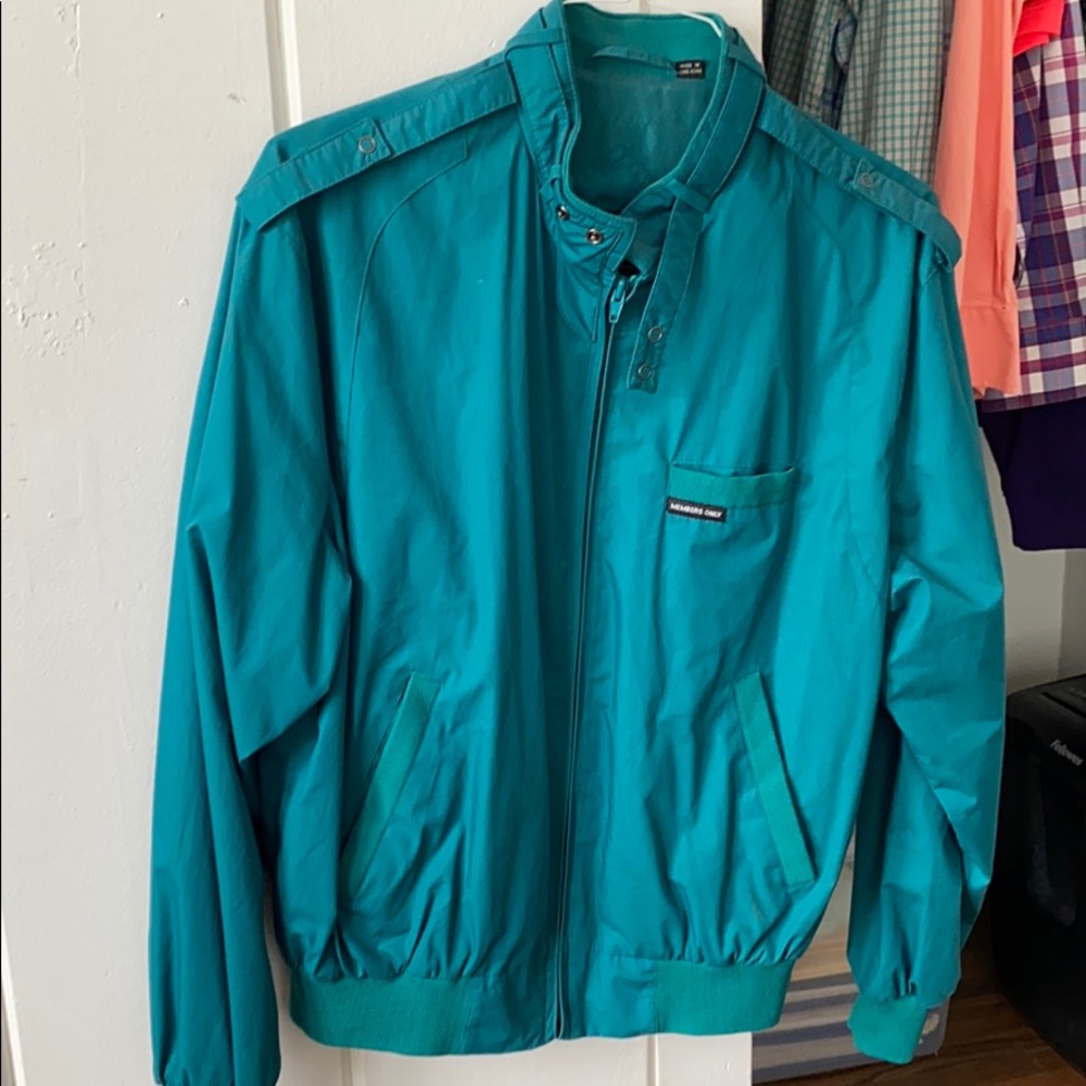 Members only jacket teal green